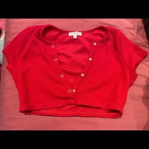 Super cute red crop top